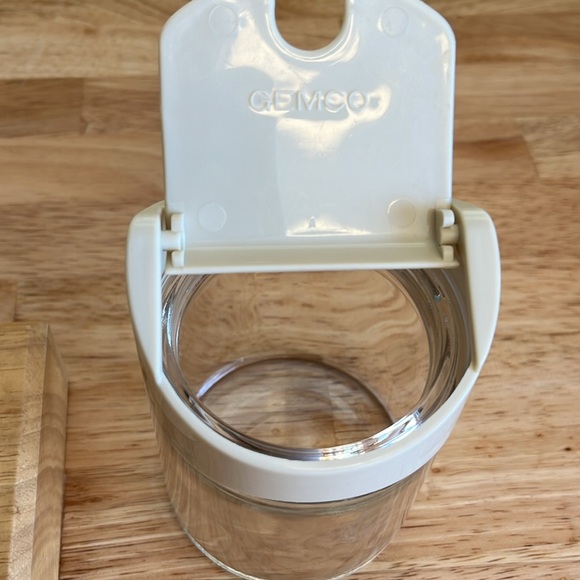 Corelle (Abundance) coasters in wood holder w/Gemco matching glass sugar bowl - Picture 15 of 16